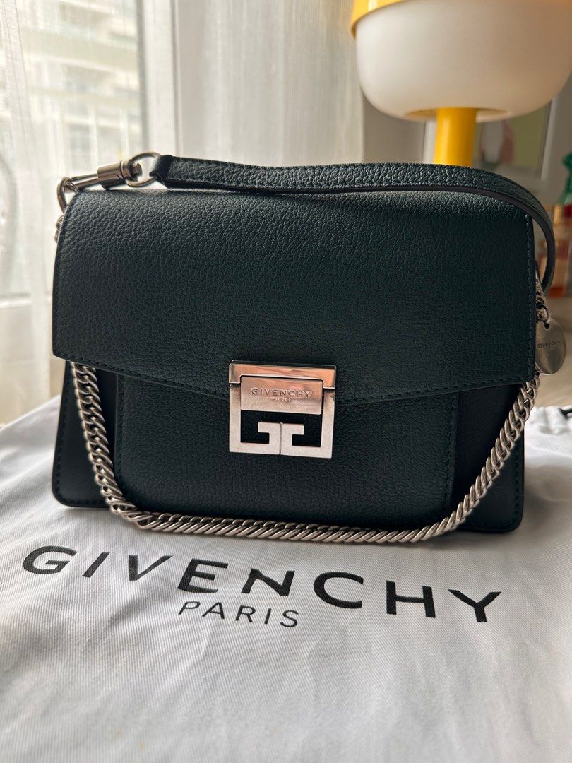 Givenchy GV3 Small (Category: Luxury Bags & Wallets) located in Taguig. Submitted by zencat_557a7e (Listing ID 1353068936, Image 2). Description: Givenchy small GV3 goatskin leather Fir Green // Condition 9/10 https://www.fashionphile.com/p/givenchy-goatskin-small-gv3-shoulder-bag-fir-green-1474015.