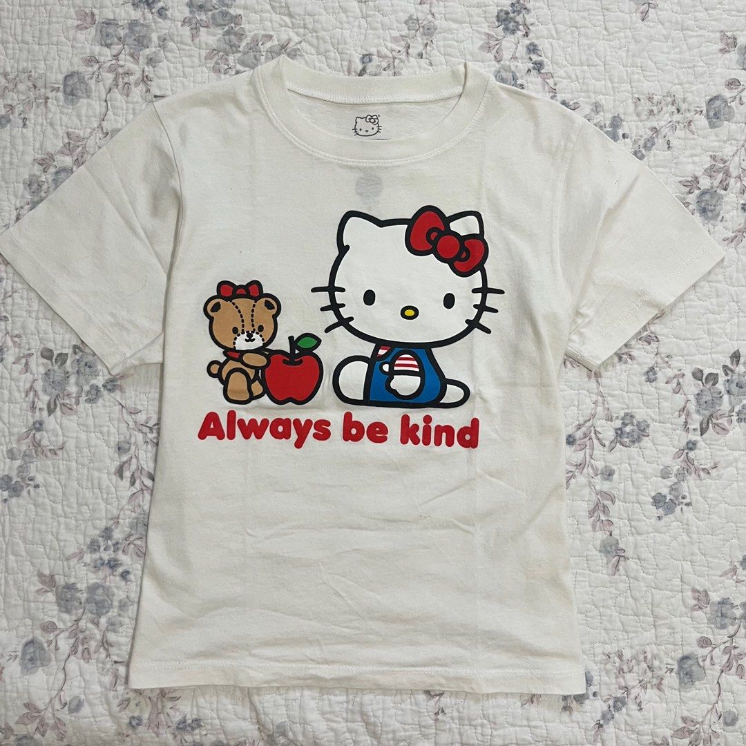 Hello Kitty shirt (Category: Shirts) located in Pasig City. Submitted by rae.plane (Listing ID 1353130817, Image 1). Description: 17.5x21 worn only once or twice no flaws but it’s a little see thru— see photos.