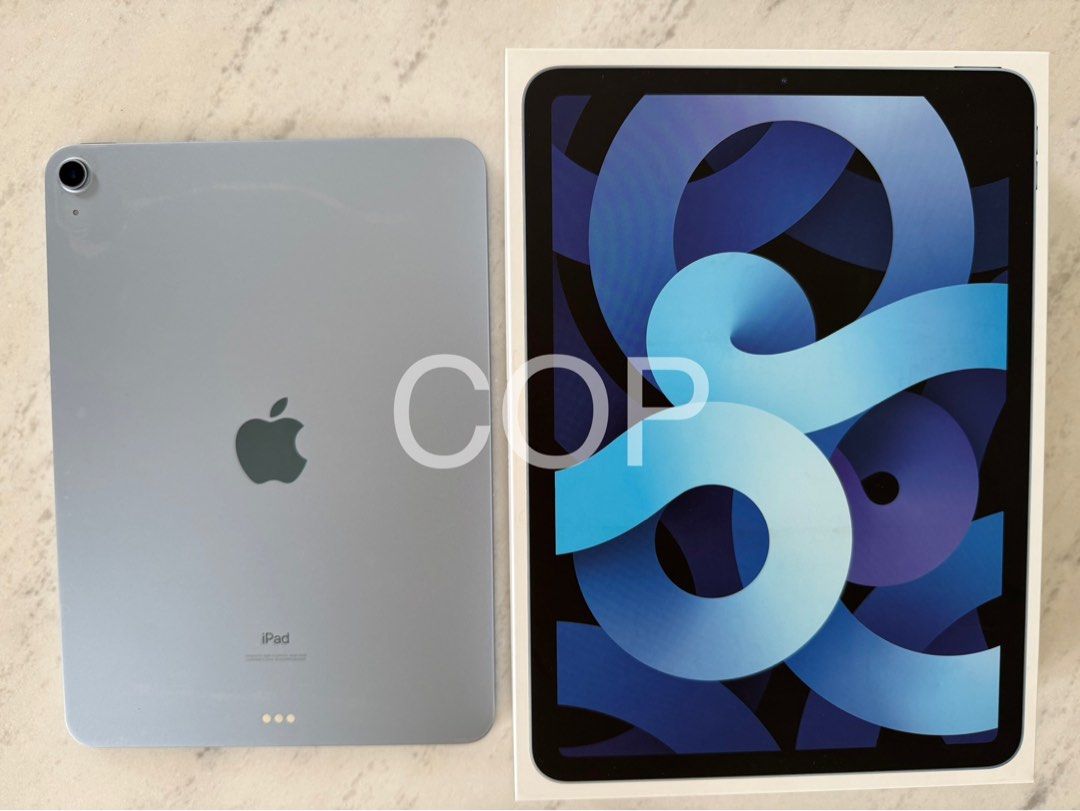 iPad Air 4th gen (2020) wifi 64GB - Blue (Category: iPad) located in Quezon City. Submitted by cpim24 (Listing ID 1353070764, Image 2). Description: iPad Air 4th gen (2020) 64GB - Color: Blue - Capacity: 64 GB - First owner - In good condition. iPad always in a case - Complete with charger, cable and box NOT OPEN FOR SWAPPING. .