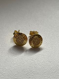 Pandora Gold logo stud earrings