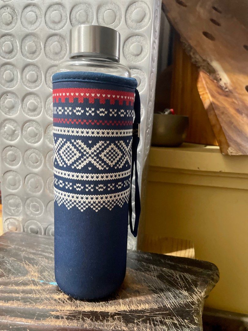 Scandinavian glass water bottle
