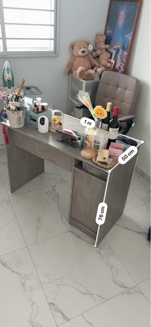 Study Table (Category: Tables & Sets) located in Singapore. Submitted by royalporkbelly (Listing ID 1353126596, Image 2). Description: Like new study table. L100 W50 H75 (estimate) Self collect and self arrange moving. .