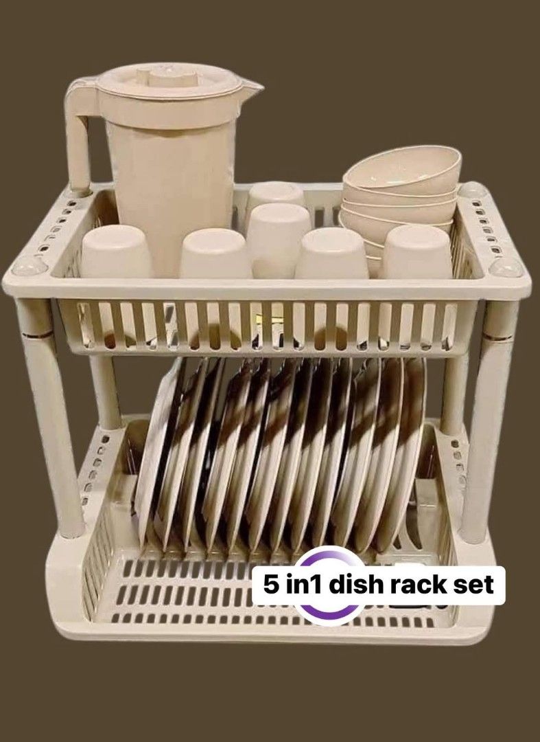 5 in 1 Mocha Dish Rack Set (Category: Dinnerware & Cutlery) located in Manila. Submitted by onlineshoppersph (Listing ID 1353225559, Image 2). Description: 5in1 Mocha Dish Rack Set 12 pcs Plates 6 pcs Cups 6 pcs Bowl 1 pc Pitcher 1 pc 2Layers Dish Rack DISCOUNT FOR BULK/WHOLESALE ORDERS‼️ ✅100% Brand New ✅Good Quality Cash On Deliver - Metro Manila - Delivery Fee/Handling Fee shouldered by BUYERS - DF/HF depends on BUYERS Location Thank You.