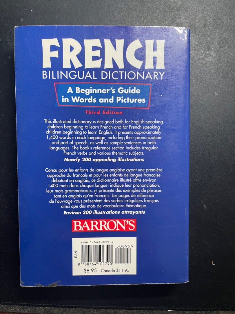 Barron’s French Bilingual Dictionary (Category: Textbooks) located in Imus. Submitted by dffabellon (Listing ID 1353369126, Image 2). Description: .