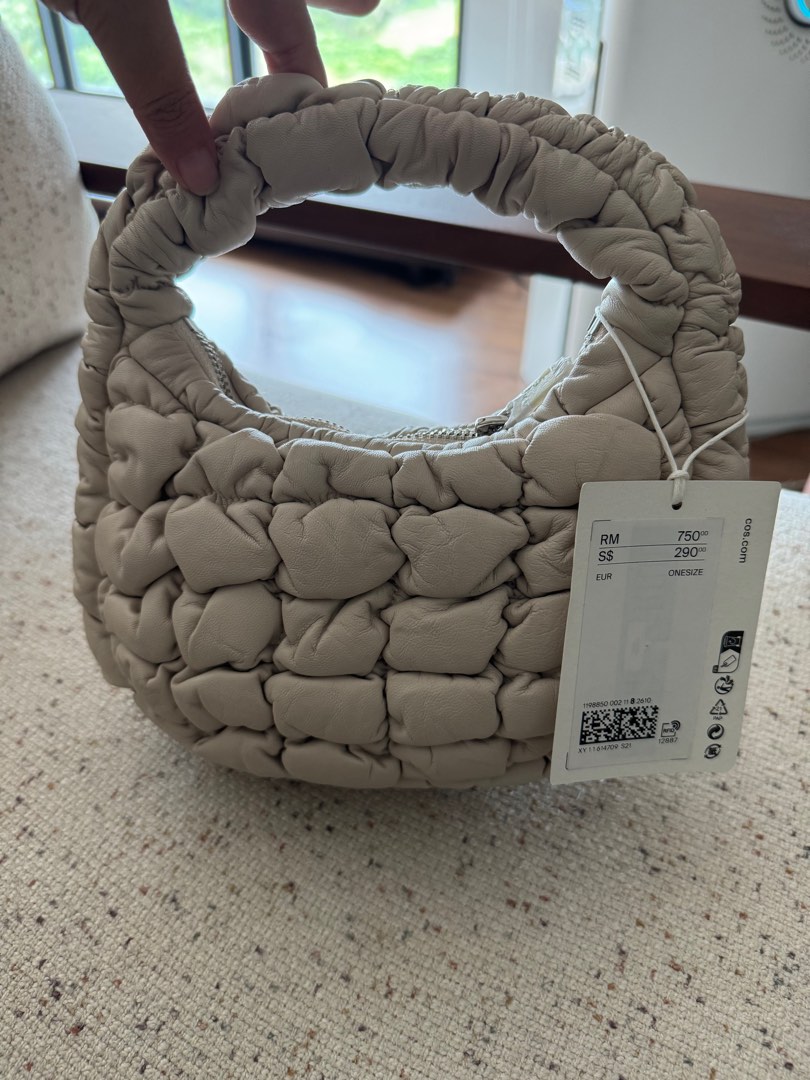 COS Quilted Micro leather bag in Cream, Women's Fashion, Bags & Wallets ...