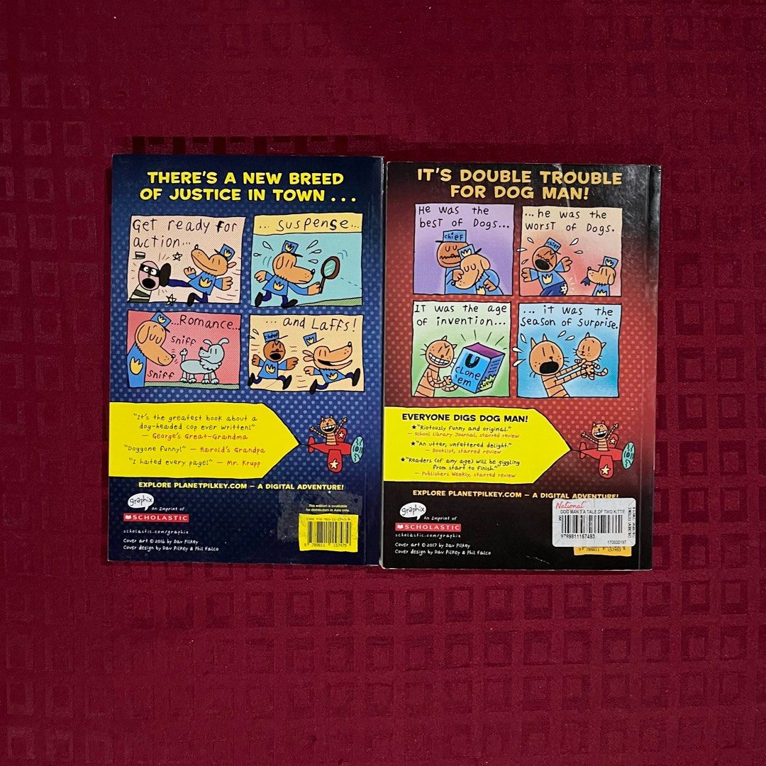 Dog Man books (paperbacks; sold as set) (Category: Storybooks) located in Pasig City. Submitted by melaniesn (Listing ID 1353299852, Image 2). Description: Two Dog Man books Paperbacks Sold as set Dog Man - like new Dog Man A Tale of Two Kitties - lightly used Shipping via Grab/ Lalamove. SF to be paid by buyer Payment methods: BPI/ GCash/ BDO only. .
