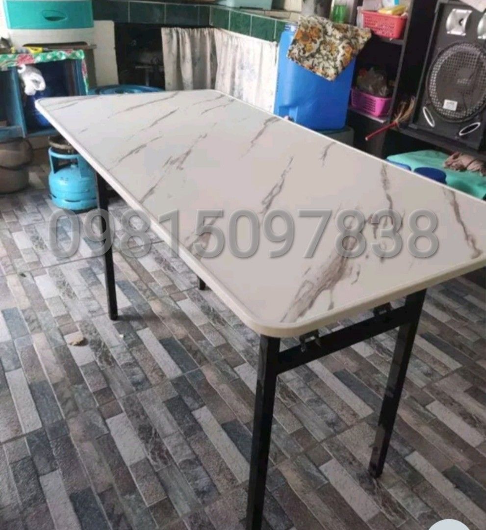 FOLDING TABLE (STUDY/DINING/COMPUTER TABLE) (Category: Tables & Sets) located in Manila. Submitted by twistedfai79826 (Listing ID 1353391810, Image 2). Description: ‼️New Available Folding Table (Laminated Wood)‼️ ✅Brand new ✅Made with high quality materials ✅Good for outdoor/indoor purposes ✅ Laminated wood (smooth finished) ✅Cash on delivery ✅Same day delivery 🛵 ✨Sizes: 40*80 50*100 40*120 40*120 60*120 ✨colors: Marble white/ Marble black/ Gol