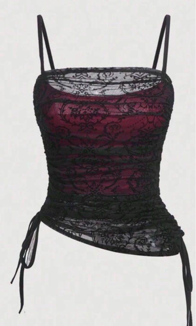 Gothic lace cami top (Category: Sleeveless) located in Valenzuela. Submitted by declutterbychi (Listing ID 1353329261, Image 1). Description: -never been used - size m - bought it for 400+ will sell for 350.