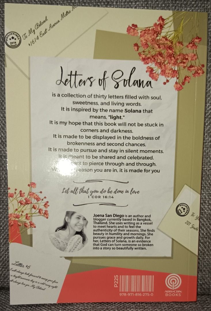 Letters of Solana by Joena San Diego, Hobbies & Toys, Books & Magazines ...