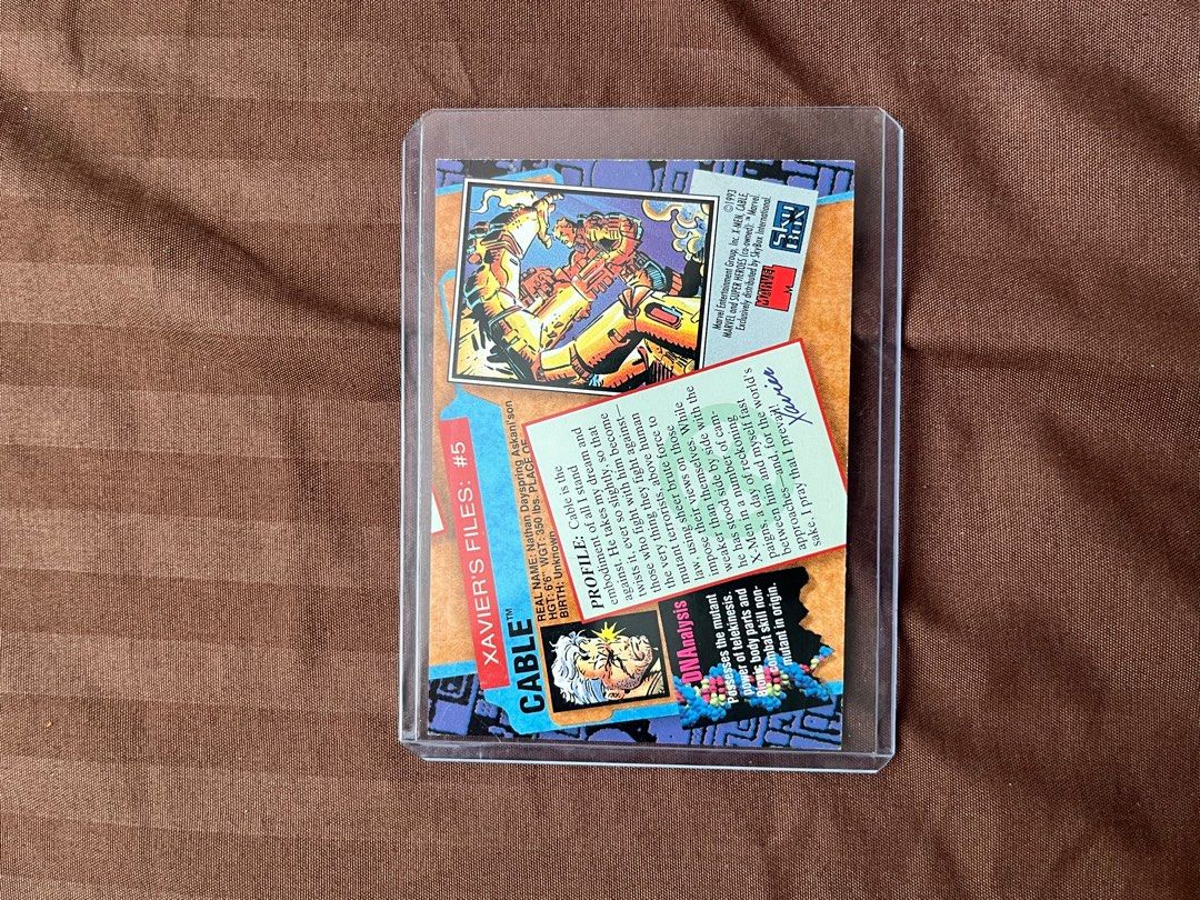 Marvel SkyBox Cable Card (Category: Raw Singles) located in Manila. Submitted by darthcauldrone66 (Listing ID 1353256243, Image 3). Description: Marvel Cable Card SkyBox Comes with toploader Location: Manila LBC or Lalamove for shipping .