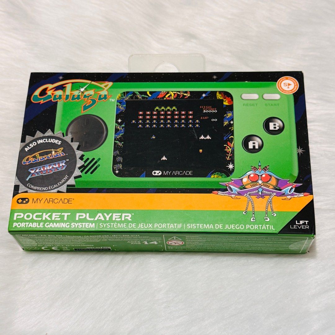 My Arcade GALAGA Handheld Pocket Game Console (includes Galaxian & Xevious) (Category: Nintendo) located in Las Pinas. Submitted by defg35 (Listing ID 1353353594, Image 2). Description: Brand new, sealed.