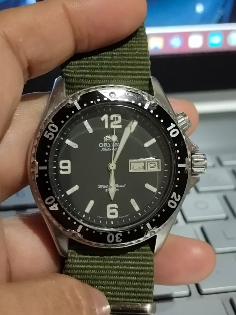 Orient Mako (Category: Men's Watches) located in Cebu City. Submitted by alveygidjet (Listing ID 1353357914, Image 3). Description: Orient Mako automatic watch s.steel case Payment: BPI, Banko, Unionbank, GoTyme, Gcash, Maya wysiwyg no return/exchange all sales are final.