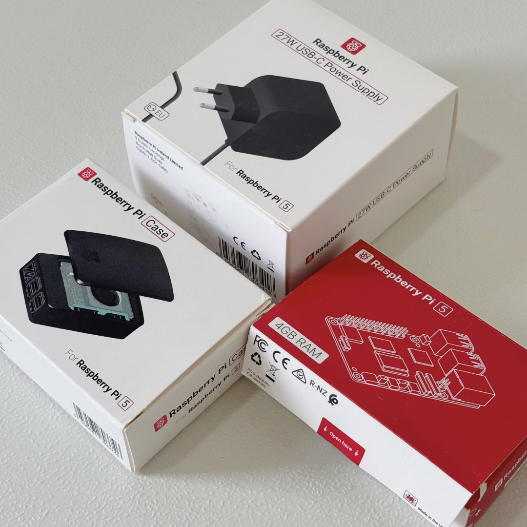 Paket Raspberry Pi 5 4GB RAM & Case Hitam Asli & Power Supply USB C 27W ...