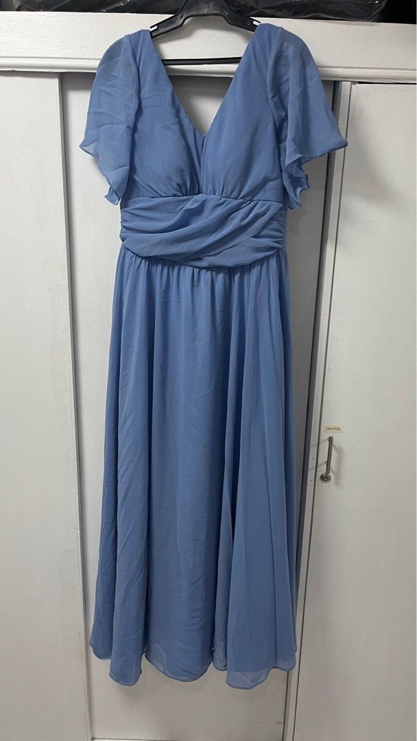 Powder Blue Chiffon Dress (Category: Evening dresses & gowns) located in Manila. Submitted by marizjunio (Listing ID 1353317904, Image 1). Description: Only used once for a wedding last Nov 2024. I’m 5’2 for height reference. Heels used around 3 inches heels. Bust - 93.5 cm Waist - 82 cm Hips - 106 cm DM for further information. Price can be negotiable..