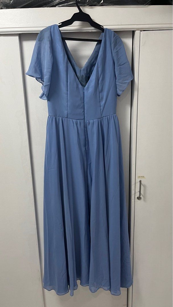 Powder Blue Chiffon Dress (Category: Evening dresses & gowns) located in Manila. Submitted by marizjunio (Listing ID 1353317904, Image 2). Description: Only used once for a wedding last Nov 2024. I’m 5’2 for height reference. Heels used around 3 inches heels. Bust - 93.5 cm Waist - 82 cm Hips - 106 cm DM for further information. Price can be negotiable..