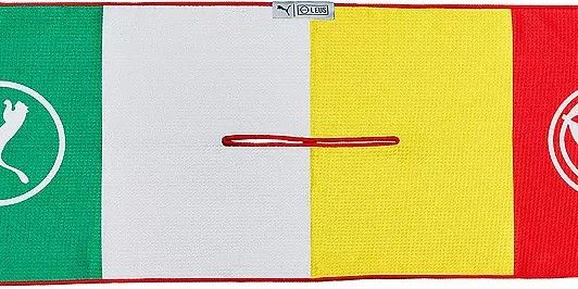 PUMA x Arnold Palmer Golf Towel (Category: Golf) located in Pasay City. Submitted by golfclubtraderph (Listing ID 1353316651, Image 3). Description: • For Sale • PUMA x Arnold Palmer Golf Towel - Brand New With Tag - Authentic • FEATURES : Dimensions: 39" x 14" Super absorbent microfiber based tour performance towel Center slit for hanging Care Instructions: Machine wash cold. Do not iron. Hang dry only. Do not bleach • Mode of payment - BDO / BP
