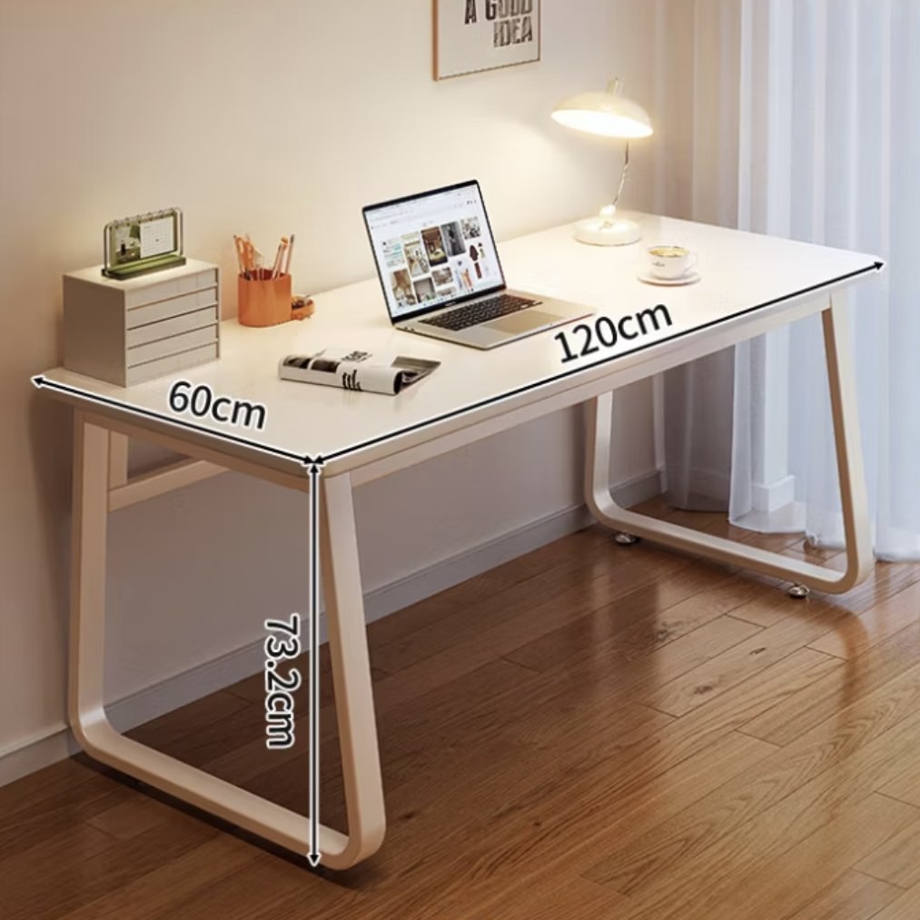 Simple Study Table | Minimalistic White Computer Desk | Durable Metal ...