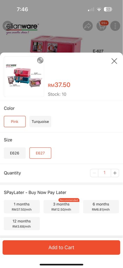 Stackable storage box (Category: Storage Boxes & Baskets) located in Kuala Lumpur. Submitted by eunicechloe (Listing ID 1353336271, Image 3). Description: I have 4 to let go . Self pick up at Kepong area .