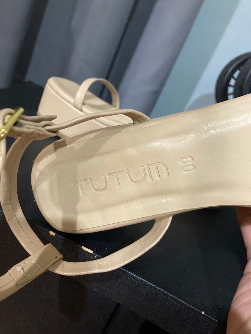Tutum Wedge Sandals (Category: Wedges) located in Apalit. Submitted by cleanspaces (Listing ID 1353257828, Image 3). Description: Tutum Wedge Sandals - Used once in an event - Bought it last 2021 - Very comfy - Have minor scratches but not noticeable.