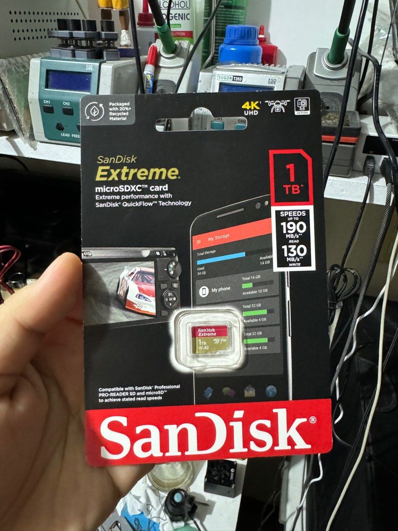 1TB SANDISK MICRO SD EXTREME V30 4K UHD CARD (Category: Memory & SD Cards) located in Makati City. Submitted by jc.cuerdo (Listing ID 1353574960, Image 1). Description: SANDISK MICRO SD EXTREME 4K SDXC / SDHC CARD 👉AVAILABLE 1TB 190 MB/s read 130 MB/s write 512gb 190 MB/s read 130 MB/s write 256gb 190 MB/s read 130 MB/s write 128gb 190 MB/s read 90 MB/s write 64gb 170 MB/s read 80 MB/s write 32gb 100 MB/s read 60 MB/s write *MicroSd card with ex
