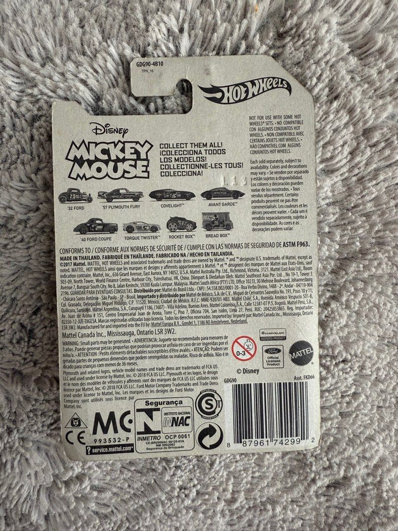 2017 Hotwheels Disney Mickey Mouse Bread Box (Category: Vehicle & Diecast Models) located in San Juan City. Submitted by knickscorner (Listing ID 1353513408, Image 2). Description: Sealed Stored only #rare #hotwheels #mattel #disney #mickey #mickeymouse.