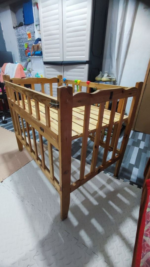 2 in 1 wooded crib/kuna - adjustable and dropside (Category: Cots & Cribs) located in Caloocan City. Submitted by charjessac75348 (Listing ID 1353457597, Image 2). Description: For sale: preloved wooden crib/ Kuna Adjustable and dropside na po With uratex foam ndn PRICE: 1,000 - negotiable pa po LOCATION: Bigte, Norzagaray Bulacan .