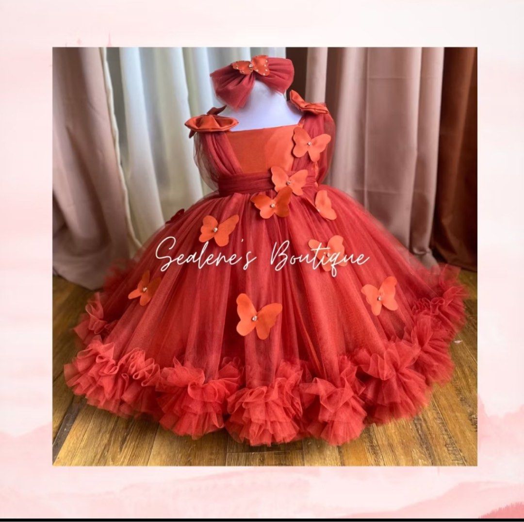 GOWN FOR TODDLER (Rust Color) 2-4yo (Category: Babies & Kids Fashion) located in Manila. Submitted by luisellsstuff (Listing ID 1353438770, Image 1). Description: Butterfly Gown for 2-4yo with Headband Rust Color Used once for a wedding .