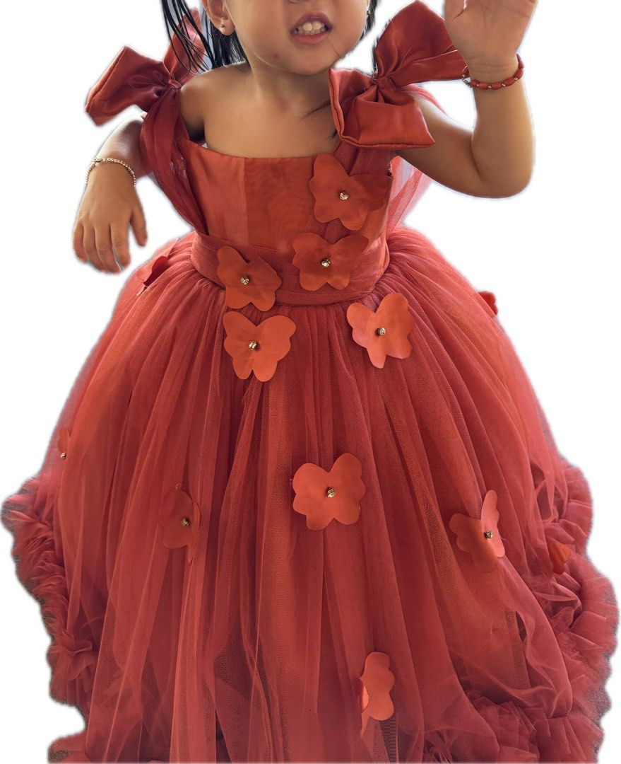GOWN FOR TODDLER (Rust Color) 2-4yo (Category: Babies & Kids Fashion) located in Manila. Submitted by luisellsstuff (Listing ID 1353438770, Image 2). Description: Butterfly Gown for 2-4yo with Headband Rust Color Used once for a wedding .