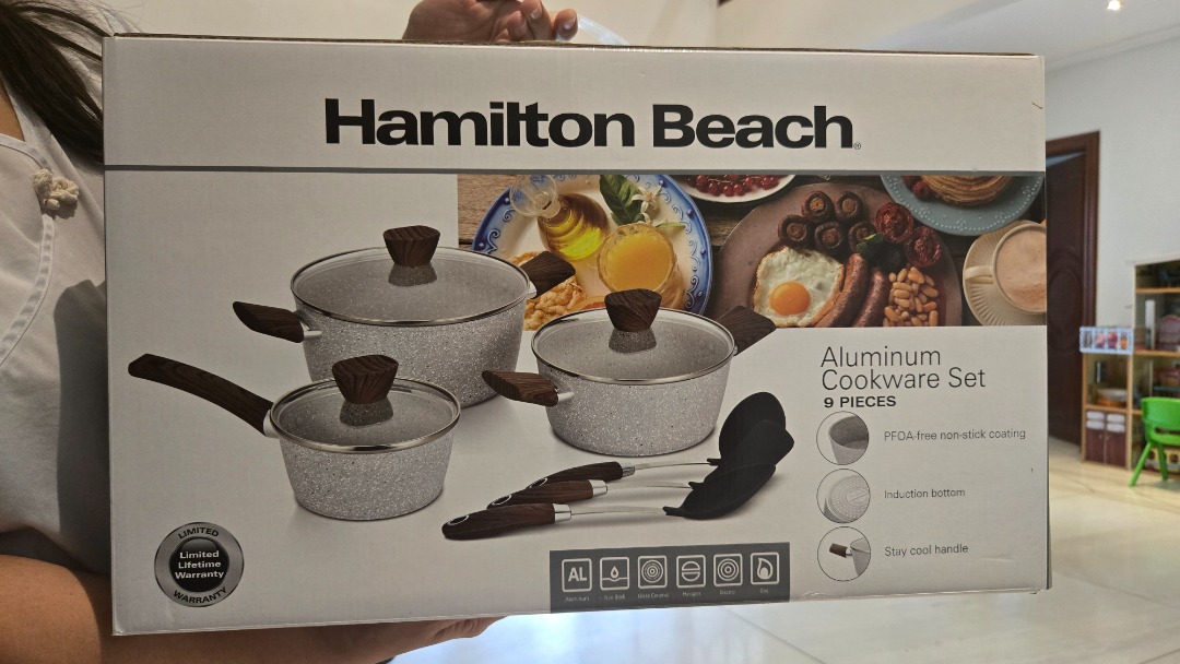 Hamilton Beach 9 pieces aluminum cookware, Furniture & Home Living ...