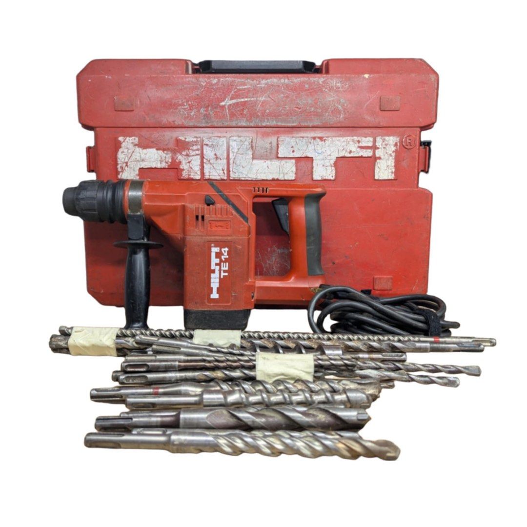 HILTI TE14 ROTARY HAMMER (Category: Construction Tools & Equipment) located in Pasig City. Submitted by califinestcollectibles (Listing ID 1353448685, Image 3). Description: HILTI TE14 ROTARY HAMMER. Very nice compact rotary hammer. Comes with a spare drill chuck a genuine Hilti chuck that can be replaced with the SDS chuck. Made in Lechtenstein not a cheap China knock off. Storage case included PT#58 110v Actual and detailed picture posted Origi