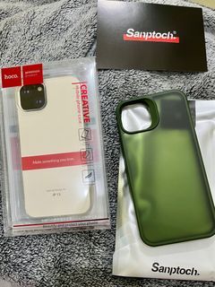 Sanptoch Green and Hoco Clear Iphone 13/14 cases