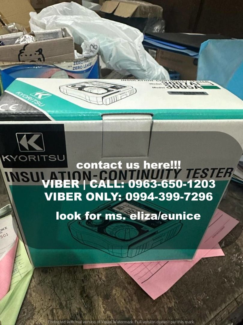 Kyuritsu megger tester (Category: Other Home Furniture) located in Manila. Submitted by ramoseliza33488 (Listing ID 1353427651, Image 3). Description: " TAKEZO INDUSTRIAL SUPPLY " Kyuritsu megger tester For inquiries and formal quotations, kindly call or message: 𝐂𝐨𝐧𝐭𝐚𝐜𝐭 𝐮𝐬 𝐡𝐞𝐫𝐞: Ms. Eliza Marie LOCATION 📍Manila Branch 📍Cavite Branch.