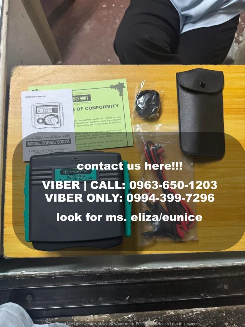 Kyuritsu megger tester (Category: Other Home Furniture) located in Manila. Submitted by ramoseliza33488 (Listing ID 1353427651, Image 1). Description: " TAKEZO INDUSTRIAL SUPPLY " Kyuritsu megger tester For inquiries and formal quotations, kindly call or message: 𝐂𝐨𝐧𝐭𝐚𝐜𝐭 𝐮𝐬 𝐡𝐞𝐫𝐞: Ms. Eliza Marie LOCATION 📍Manila Branch 📍Cavite Branch.