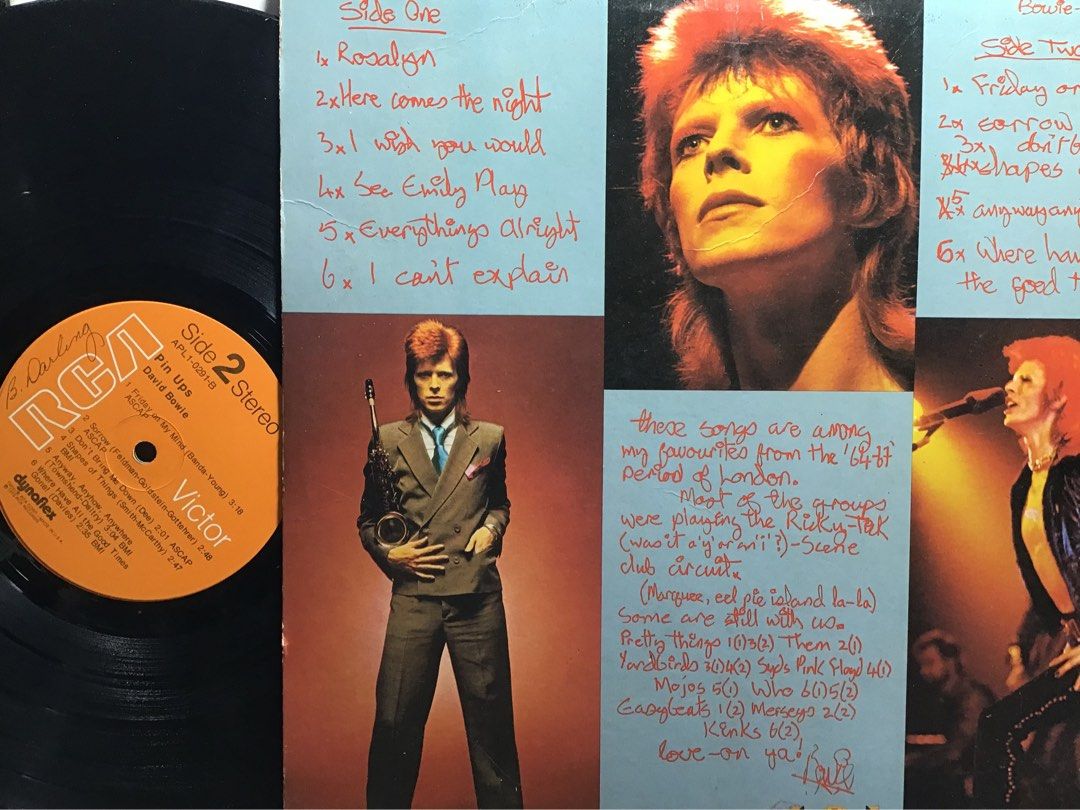 LP David Bowie - Pin Ups OOP USA VINYL RECORD Anubis Piring Hitam ...