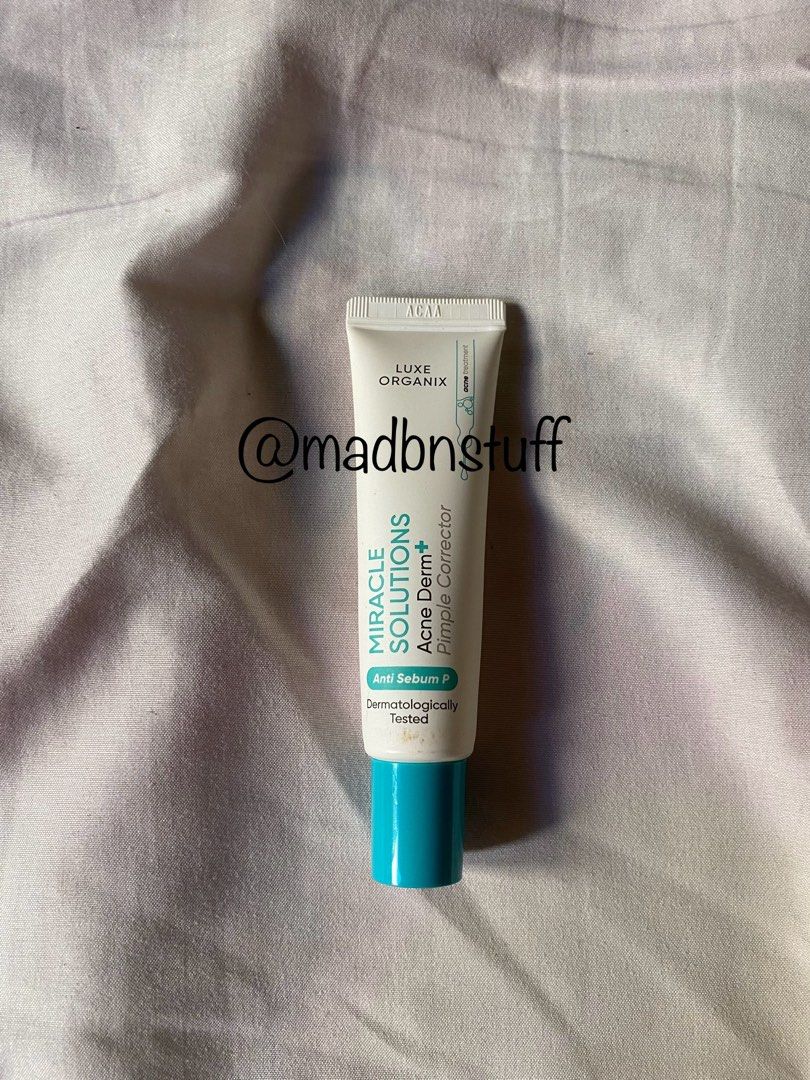 LUXE ORGANIX Miracle Solutions Pimple Corrector 20g (Category: Face Care) located in Imus. Submitted by madbnstuff (Listing ID 1353412781, Image 1). Description: please manage your expectations as the product has already been used a couple of times. can still give discount to sure buyer :D rfs: need funds mop: gcash/gotyme mod: jnt (shouldered by buyer).