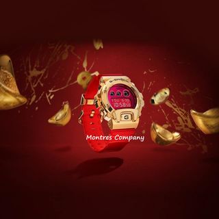 Montres Company 香港註冊公司 (32年老店) 卡西歐 CASIO G-SHOCK G SHOCK 防震 200米防水 不鏽鋼 GM6900 GM6900CX GM-6900 GM-6900CX GM-6900CX-4 拋光金屬 休閒設計 紅金色 有現貨64198421385857110