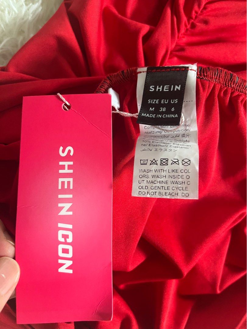 Red tube dress ruched (Category: Dresses) located in Pasay City. Submitted by sethsummer (Listing ID 1353576344, Image 3). Description: Shein icon #red #mini #ruched #dress Tube Size Medium Price: 220 RFS: Hindi na suot last V-day No when worn .