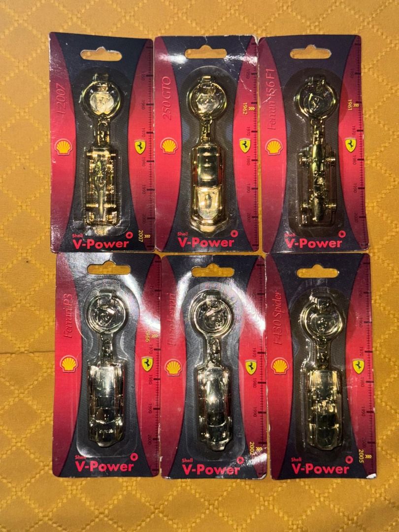 Shell V power Ferrari key chain (Category: Vehicle & Diecast Models) located in San Pedro. Submitted by taberna_carpe_diem (Listing ID 1353512048, Image 1). Description: Complete set of Shell V power key chain. Sealed and unused, blister pack not mint. Set of 6, Shipping c/o buyer..