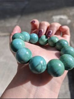 天然原礦大size綠松石手串64215241989377110