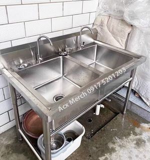 Stainless Steel S304 Single Double Bowl Kitchen Sink with Stand