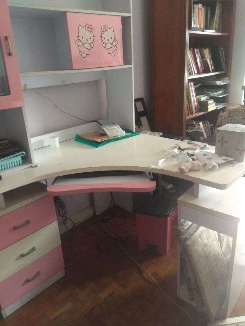 Study Desk with Shelving unit (Category: Office Furniture & Fixtures) located in San Juan City. Submitted by gawed (Listing ID 1353480301, Image 2). Description: Used Study Desk with Shelving Unit and cabinet. Original purchased for P20k selling for 9500. negotiable. will disassemble pickup c/o buyer. gcash.