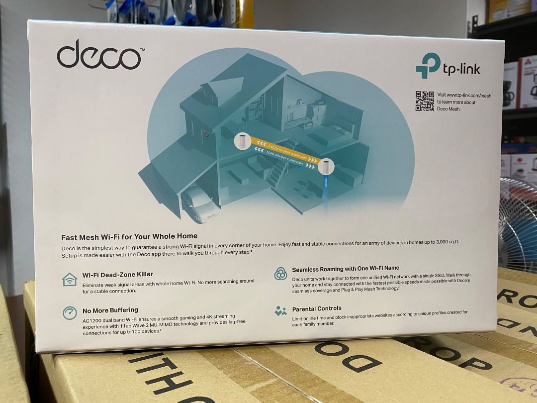 TP-Link Deco E4 (2-Pack) AC1200 Whole Home Mesh Wi-Fi System (Category: Networking) located in Pasig City. Submitted by lyntoledo222-50488 (Listing ID 1353534987, Image 2). Description: TP-Link Deco E4 (2-Pack) AC1200 Whole Home Mesh Wi-Fi System 1yr warranty 7days replacement WE accept bulk-order store pick-up or book via courrier lalamove,grab,move it ! joyride open for night time deliveries Location: pasig shaw blvd #DECO #E4 #mesh #tplink #AC