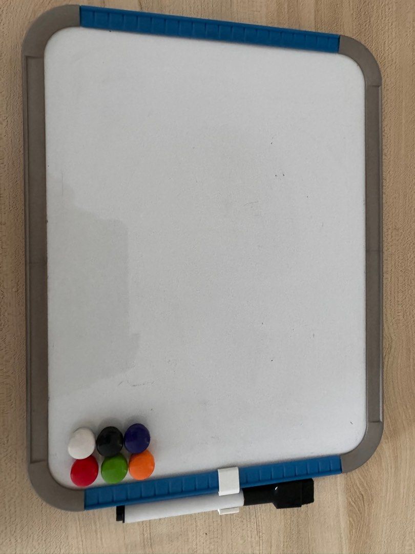 white board w/ whiteboard magnet mini (Category: Stationery & School Supplies) located in Manila. Submitted by decluterthings888 (Listing ID 1353483632, Image 1). Description: size : estimate short bond paper.