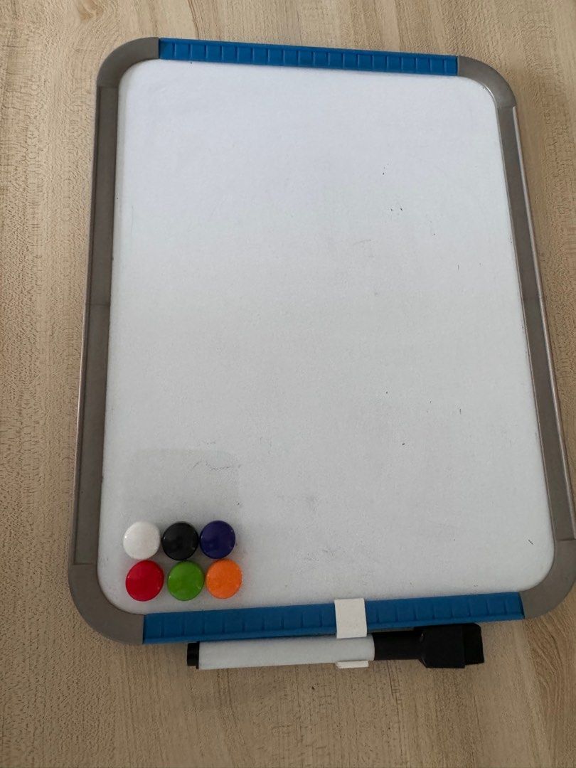 white board w/ whiteboard magnet mini (Category: Stationery & School Supplies) located in Manila. Submitted by decluterthings888 (Listing ID 1353483632, Image 3). Description: size : estimate short bond paper.