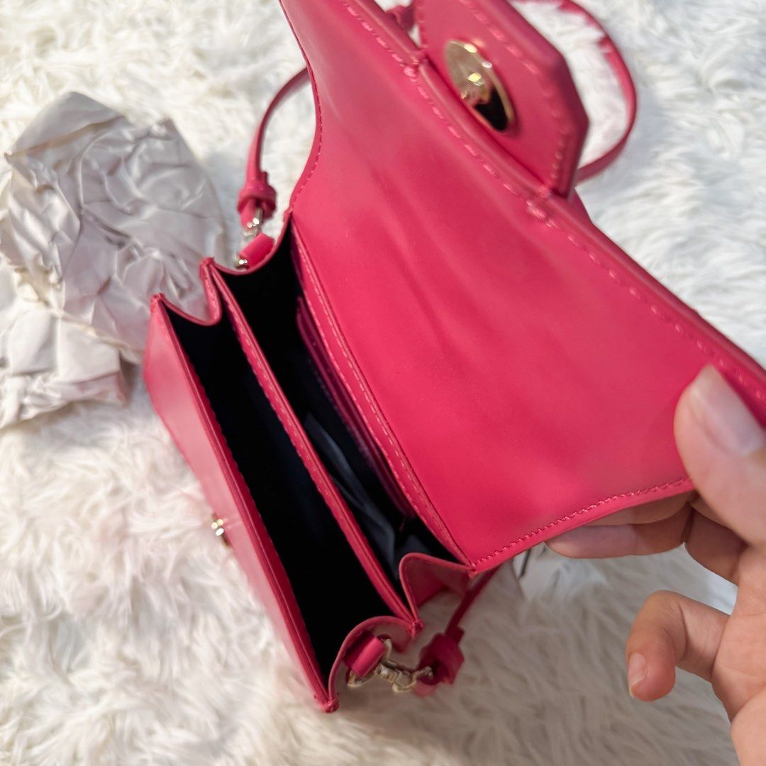 Zara Pink Mini City Bag (Category: Cross-body Bags) located in Quezon City. Submitted by justpreloved2 (Listing ID 1353499860, Image 3). Description: Zara Pink Mini City Bag 950, bought at 1795 new with tags In excellent condition, never used Long straps can be removed Two compartments inside Last price posted No haggling/sorting/swap/return No cancellation of orders No rush shipping No Order Form = No Reservation #f21ph #hmph #forever21ph #cotto