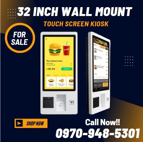 32 Inch Wall Mount Touch Screen Fast Food Ordering KIOSK Self Service ...