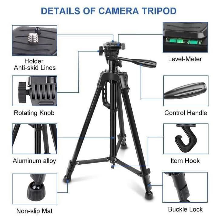 3366 Tripod 140cm (Category: Tripods & Monopods) located in Manila. Submitted by erick80762 (Listing ID 1353767851, Image 2). Description: 140 cm height for phones and camera Ringlight and go pro.