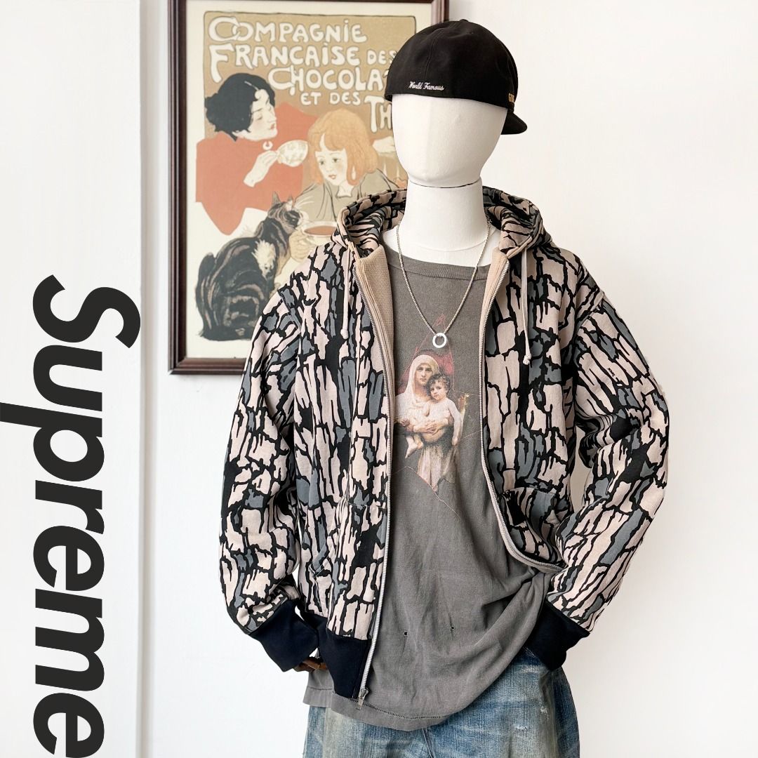 中古正品<稀有極美品>激レア06AW Supreme シュプリームジップパーカー 