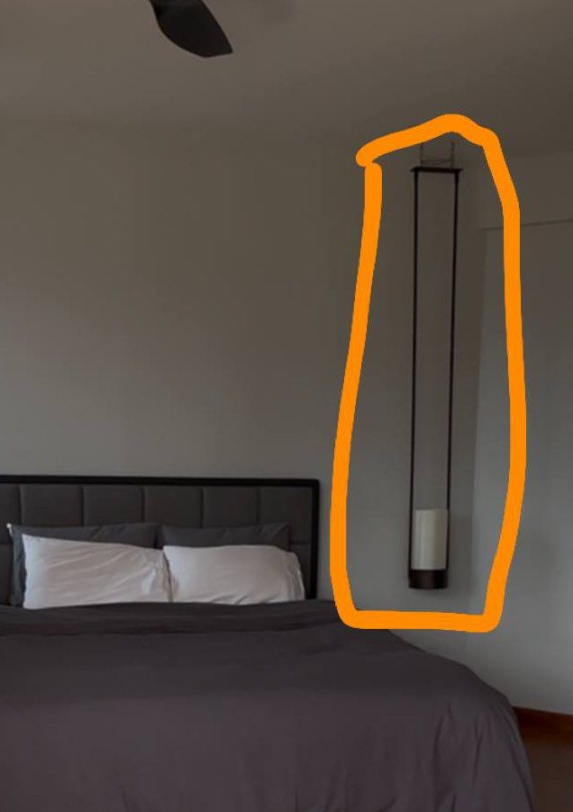 Ceiling hung lamp (Category: Lighting) located in Singapore. Submitted by jrn001 (Listing ID 1353726921, Image 2). Description: Ceiling hung statement lamp. Suitable for bedroom or living room. 2.3m in height. Does not come with light bulb. Pick up from my place in Balestier. Buyer to bear cost of pick up and delivery. .