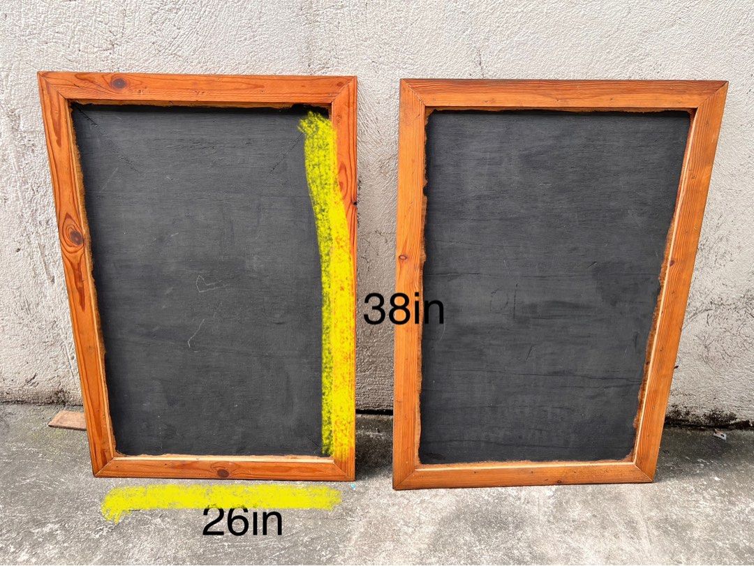 Chalkboard Blackboard (Category: Frames & Pictures) located in Paranaque City. Submitted by alphacharlie33 (Listing ID 1353664031, Image 1). Description: Blackboard for bazaar or garage sale 2 pcs for 500 pesos Lalamove or self collect Paranaque.